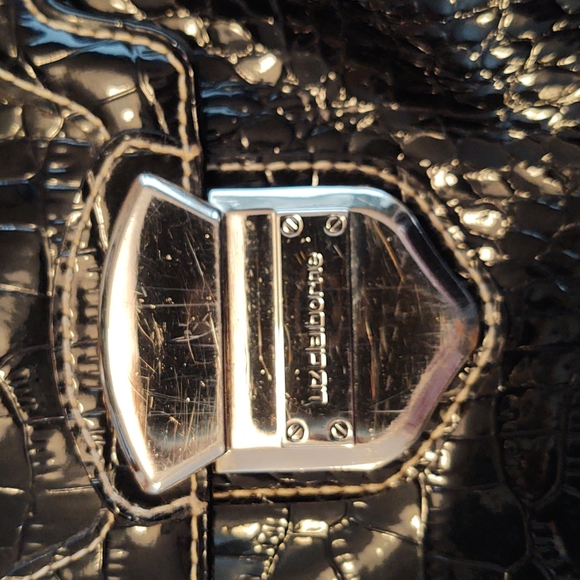 Liz Claiborne Vegan Patent Leather Purse, Wallet, Keychain Set Black - Picture 11 of 16